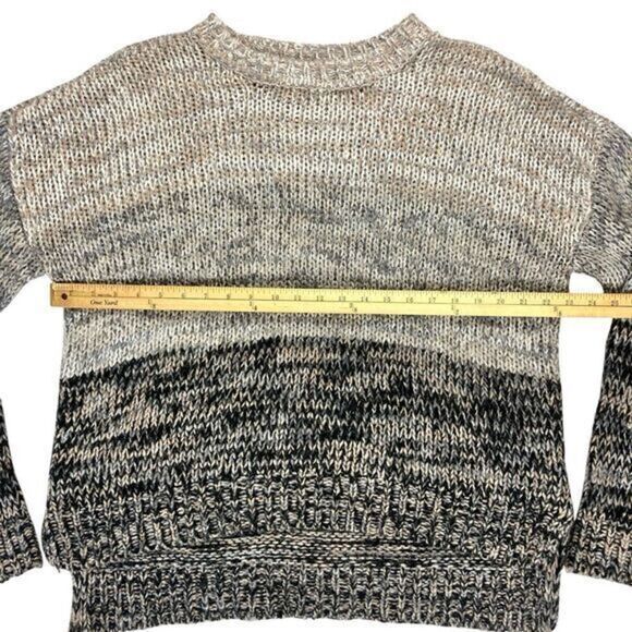 Cupio Chunky Knit Sweater Womens Size X-Large Color Block Gray Black Hi-Lo Hem - Picture 10 of 16